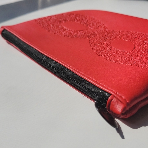 IPSY Red Flower Makeup Cosmetic bag - Picture 3 of 4